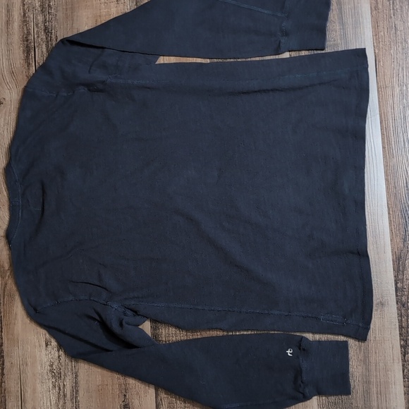 RAG & BONE Standard Issue Long Sleeve Henley Size Large In Charcoal Black - Picture 7 of 9